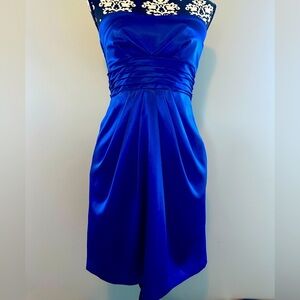 Formal Royal Blue Strapless Dress; size 9